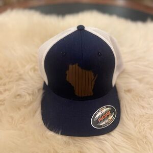 Port Authority Navy and White Hat Wisconsin Hat